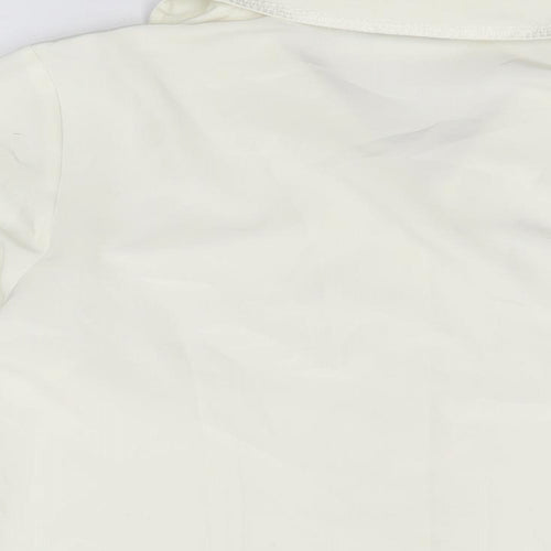 BM Collection Womens Ivory Polyester Basic Button-Up Size 16 Collared
