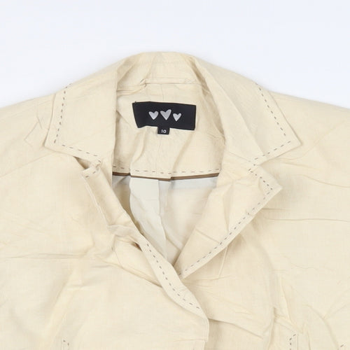 Per Una Womens Beige Jacket Blazer Size 10 Button