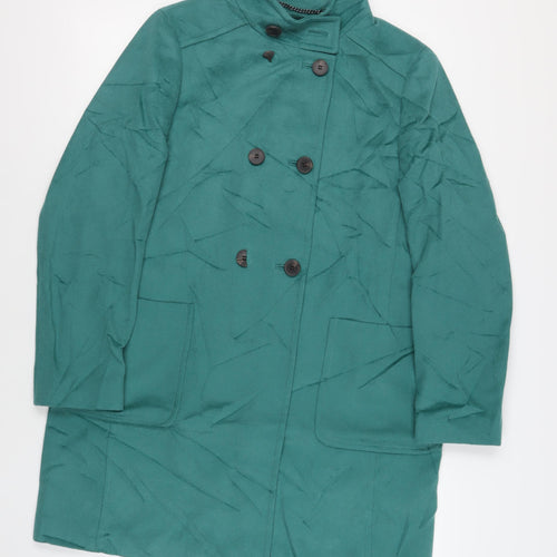 Jaeger Womens Green Pea Coat Coat Size 16 Button