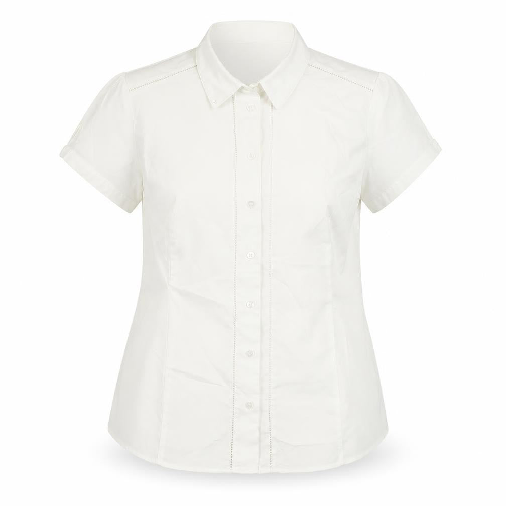 Marks & Spencer Womens White Polyester Basic Button-Up Size 14 Collared