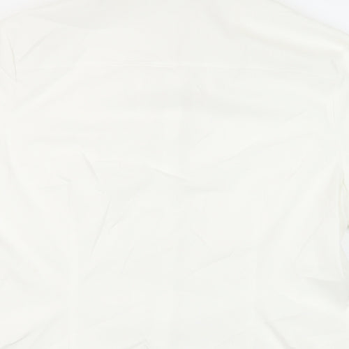Marks and Spencer Womens White Polyester Basic Button-Up Size 14 Collared