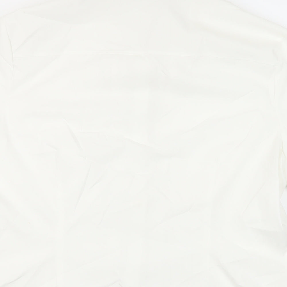 Marks and Spencer Womens White Polyester Basic Button-Up Size 14 Collared