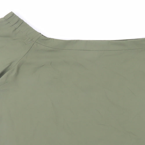 New Look Womens Green Polyester Basic Blouse Size 8 Off the Shoulder