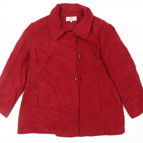 EWM Womens Red Pea Coat Coat Size 20 Toggle