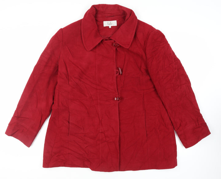 EWM Womens Red Pea Coat Coat Size 20 Toggle