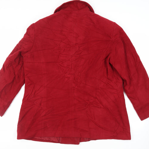 EWM Womens Red Pea Coat Coat Size 20 Toggle