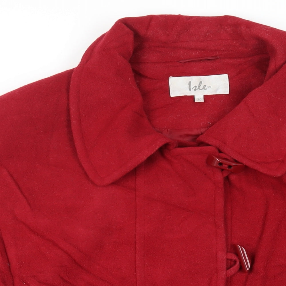 EWM Womens Red Pea Coat Coat Size 20 Toggle