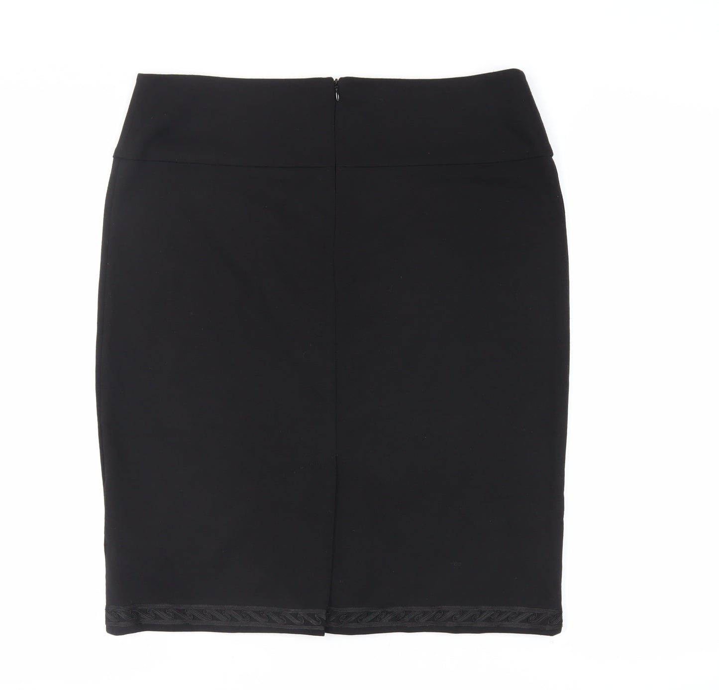 Linea Womens Black Polyester Straight & Pencil Skirt Size 18 Zip - Embroidered