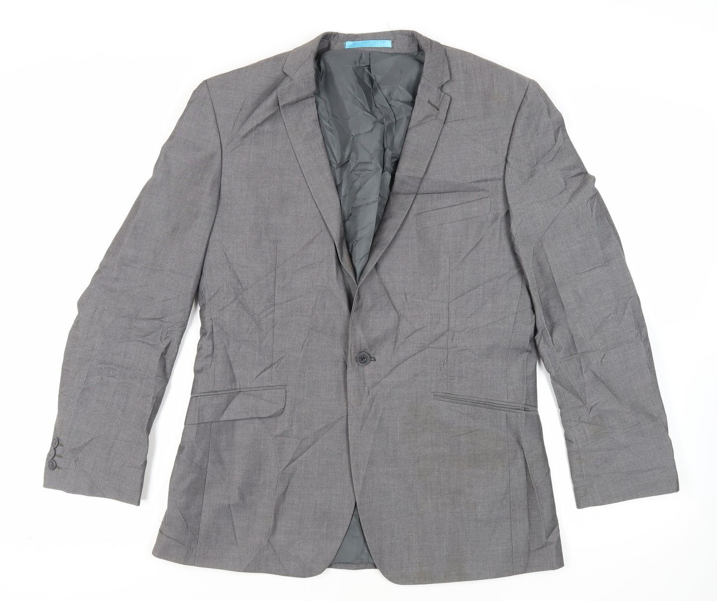 Burton Mens Grey Polyester Jacket Suit Jacket Size 40 Regular