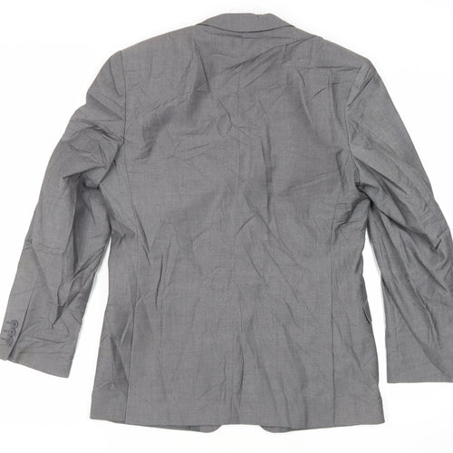 Burton Mens Grey Polyester Jacket Suit Jacket Size 40 Regular