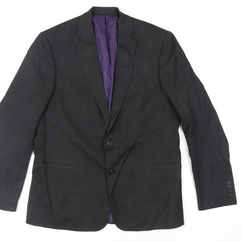 Marks and Spencer Mens Black Polyester Jacket Suit Jacket Size 44 Regular