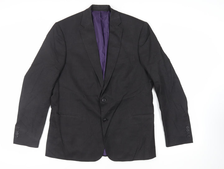 Marks and Spencer Mens Black Polyester Jacket Suit Jacket Size 44 Regular