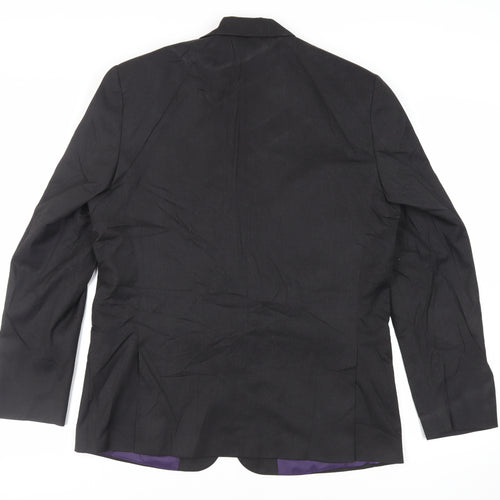 Marks and Spencer Mens Black Polyester Jacket Suit Jacket Size 44 Regular