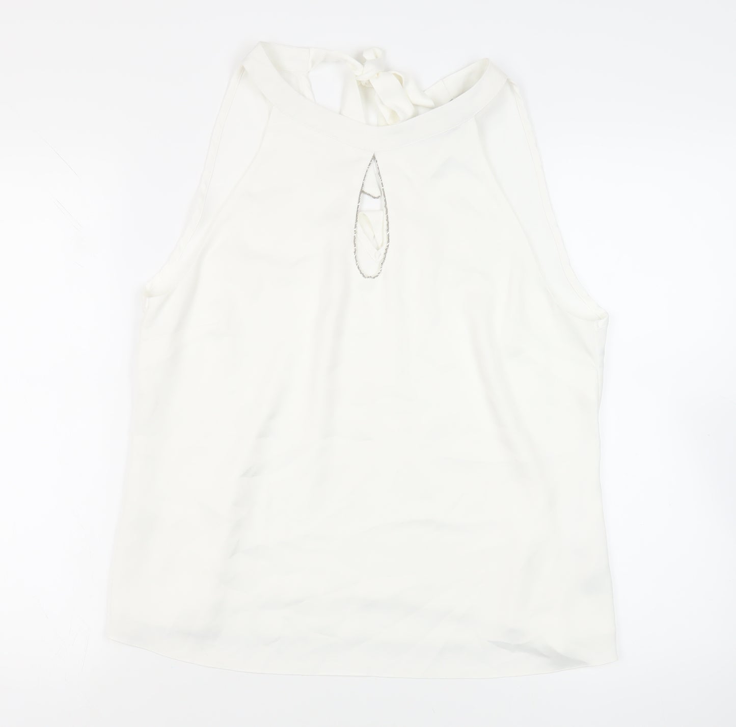 Dorothy Perkins Womens White Polyester Basic Blouse Size 16 Halter