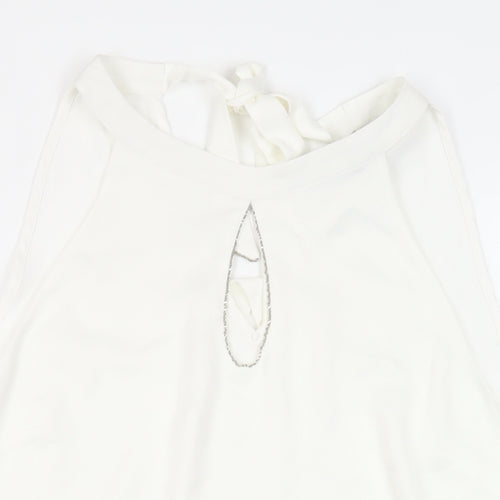 Dorothy Perkins Womens White Polyester Basic Blouse Size 16 Halter