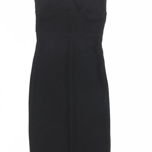 Miss Selfridge Womens Black Polyester Bodycon Size 10 Sweetheart Pullover