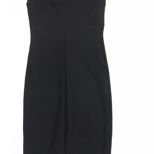 Miss Selfridge Womens Black Polyester Bodycon Size 10 Sweetheart Pullover