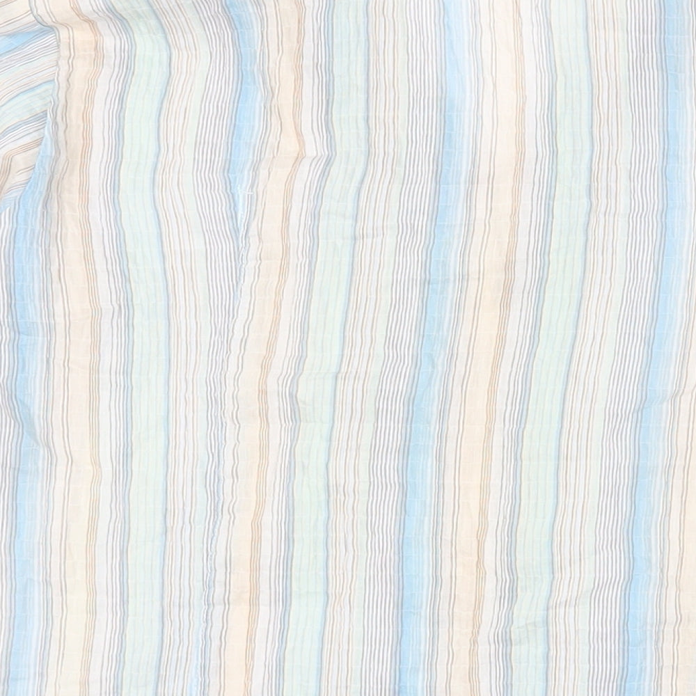 EWM Womens Multicoloured Striped Cotton Basic Button-Up Size 10 Collared