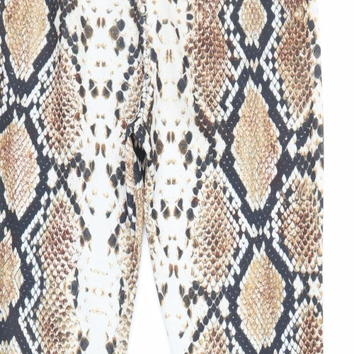 I SAW IT FIRST Womens Brown Animal Print Polyester Jogger Leggings Size 6 L31 in - Elasticated Waist