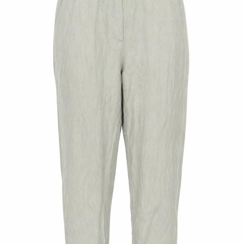 Zara Womens Green Viscose Cropped Trousers Size S L24 in Regular Zip