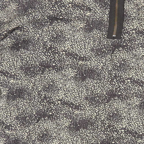 Marks and Spencer Womens Brown Animal Print Viscose Basic Blouse Size 12 Boat Neck
