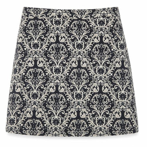 Marks and Spencer Womens Black Paisley Polyester A-Line Skirt Size 10 Zip - Lined