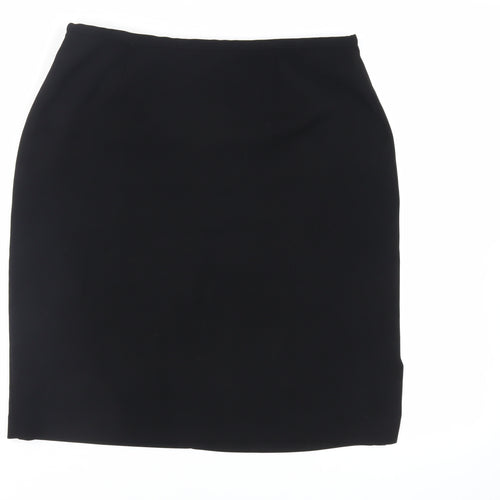 AMARANTO Womens Black Polyester Straight & Pencil Skirt Size 16 Zip