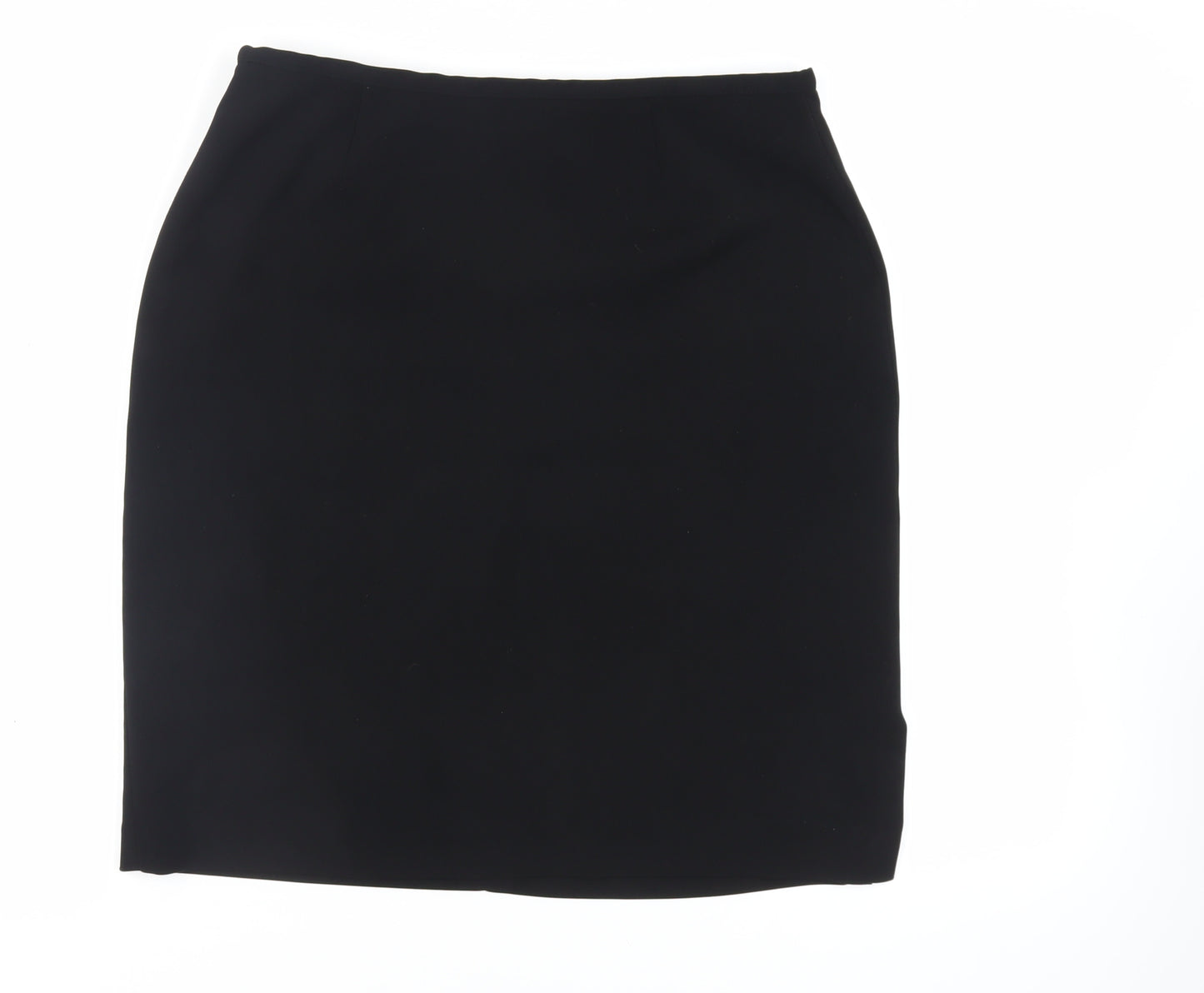 AMARANTO Womens Black Polyester Straight & Pencil Skirt Size 16 Zip