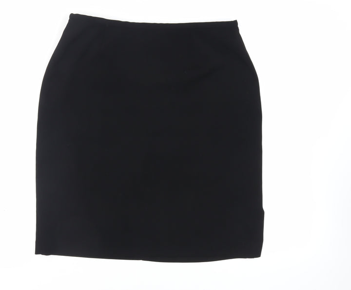 AMARANTO Womens Black Polyester Straight & Pencil Skirt Size 16 Zip
