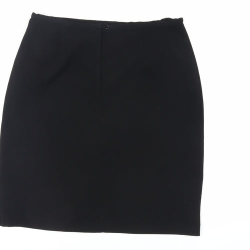 AMARANTO Womens Black Polyester Straight & Pencil Skirt Size 16 Zip