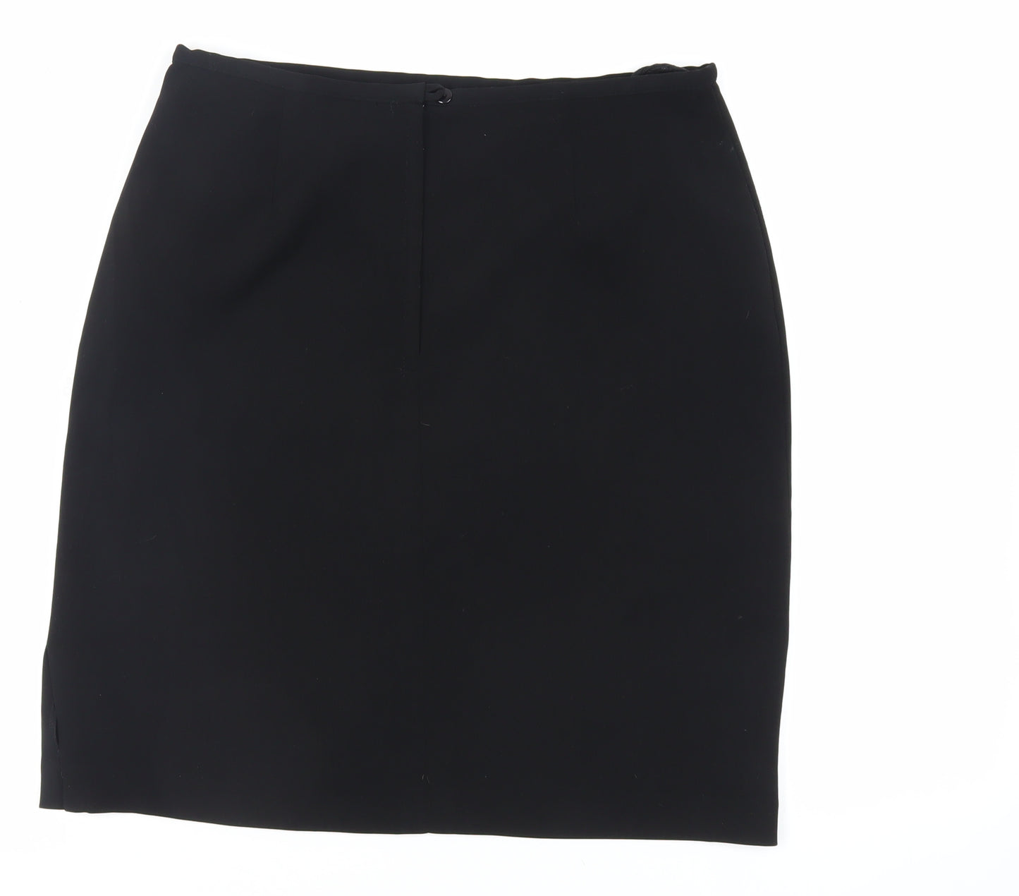 AMARANTO Womens Black Polyester Straight & Pencil Skirt Size 16 Zip