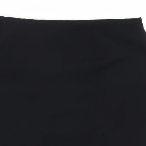 AMARANTO Womens Black Polyester Straight & Pencil Skirt Size 16 Zip