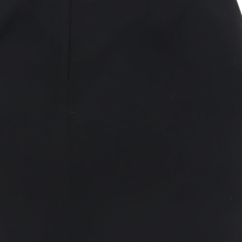 AMARANTO Womens Black Polyester Straight & Pencil Skirt Size 16 Zip