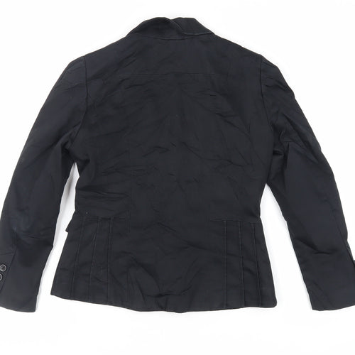 H&M Womens Black Jacket Blazer Size 10 Button