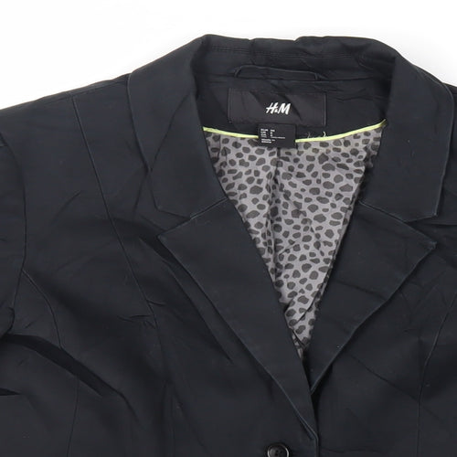 H&M Womens Black Jacket Blazer Size 10 Button
