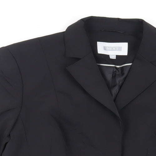 NEXT Womens Black Jacket Blazer Size 14 Hook & Eye