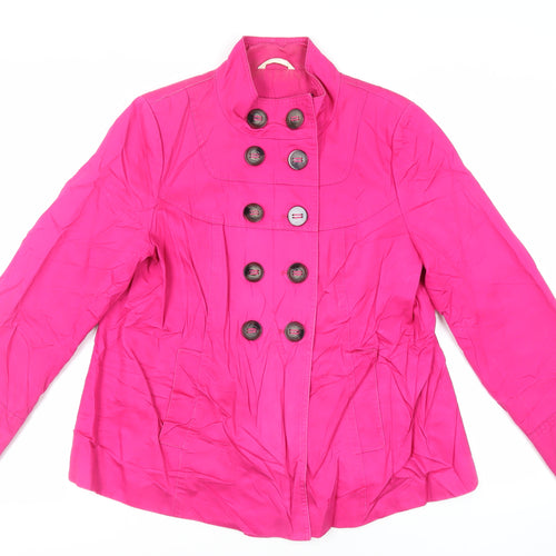 Marks and Spencer Womens Pink Jacket Size 14 Button
