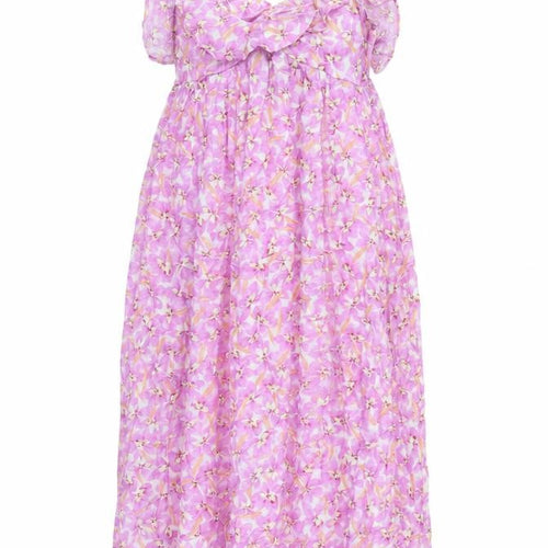 H&M Womens Purple Floral Viscose Slip Dress Size M V-Neck Pullover - Ruffle