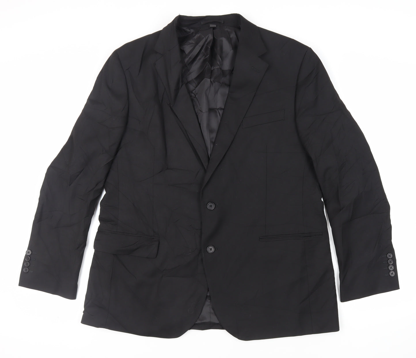 Marks and Spencer Mens Black Polyester Jacket Suit Jacket Size 44 Regular
