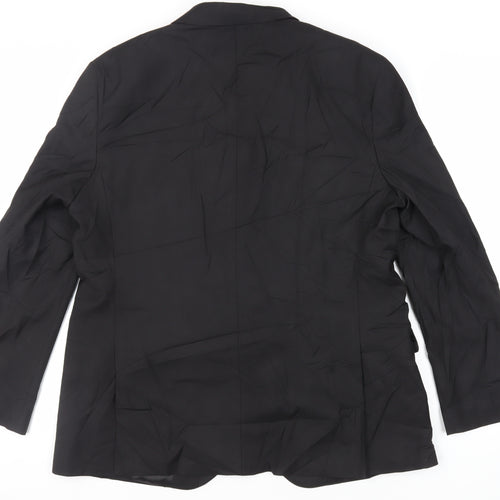 Marks and Spencer Mens Black Polyester Jacket Suit Jacket Size 44 Regular