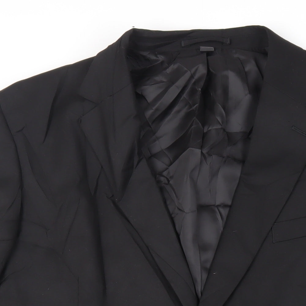 Marks and Spencer Mens Black Polyester Jacket Suit Jacket Size 44 Regular