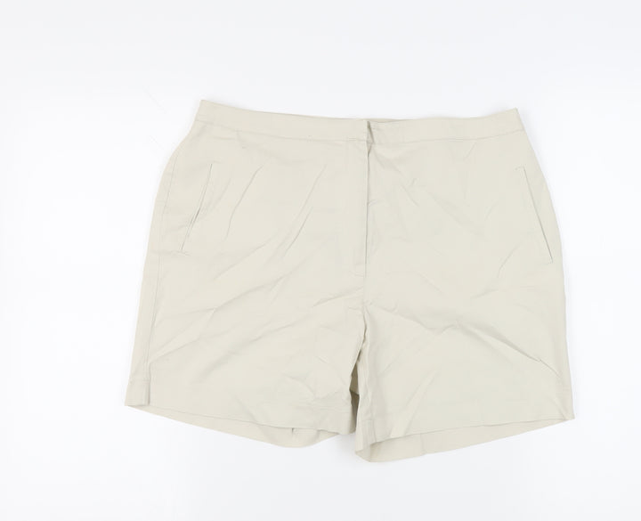 Berkertex Womens Beige Cotton Chino Shorts Size 14 L3 in Regular Zip