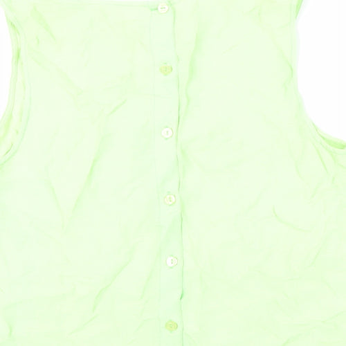 River Island Womens Green Viscose Basic Tank Size 10 Round Neck - Embroidered