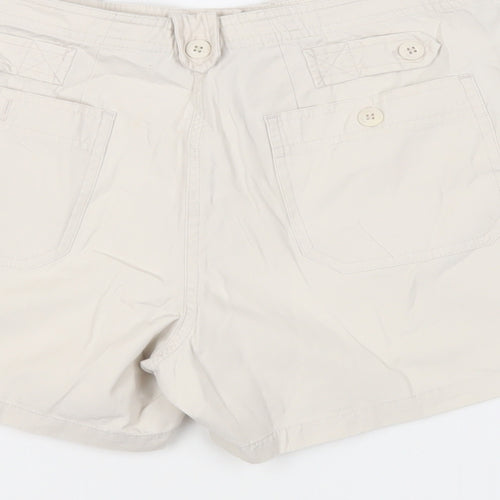 Dorothy Perkins Womens Beige Cotton Cargo Shorts Size 12 L4 in Regular Zip