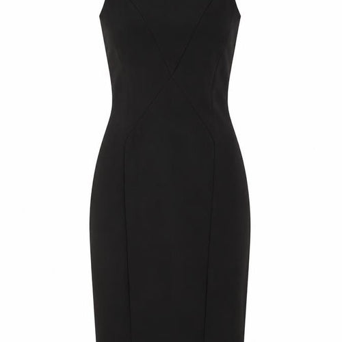 Zara Womens Black Polyester Pencil Dress Size S Halter Zip - Embellished Neckline