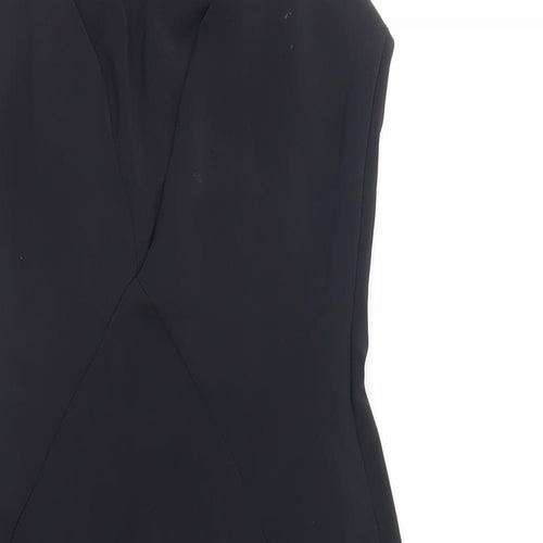Zara Womens Black Polyester Pencil Dress Size S Halter Zip - Embellished Neckline