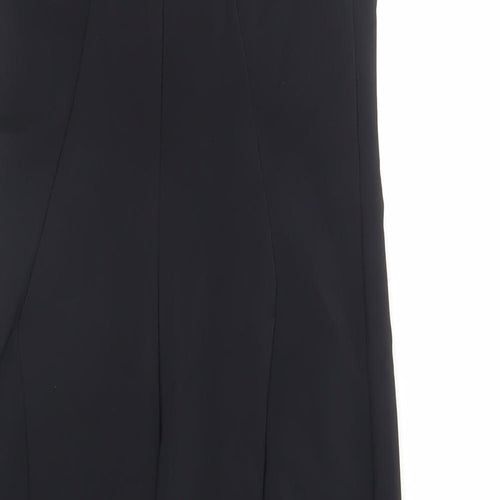 Zara Womens Black Polyester Pencil Dress Size S Halter Zip - Embellished Neckline