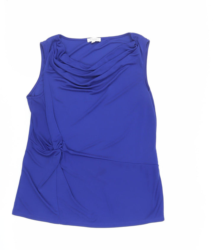 Kaliko Womens Blue Polyester Basic Blouse Size 16 Cowl Neck