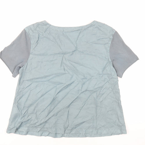 OSKA Womens Green Modal Basic Blouse Size M V-Neck