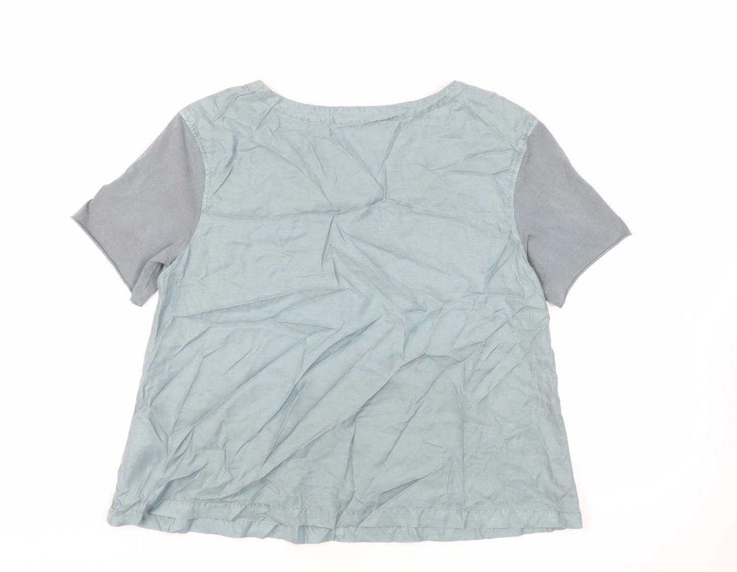 OSKA Womens Green Modal Basic Blouse Size M V-Neck